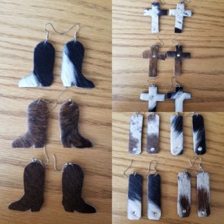 cowhide earrings