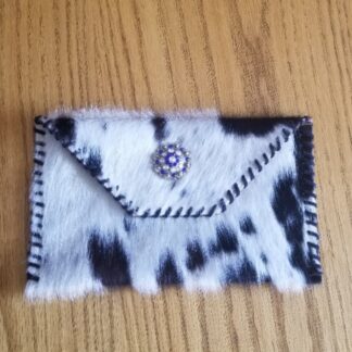Black & White Clutch With Bling And Blk Lacing