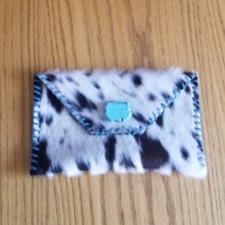 Black & White Clutch With Turquoise